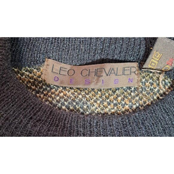 Vintage Sweater Mens Size XL Slouchy Abstract Multi-Color By Leo Chevalier - Picture 7 of 9